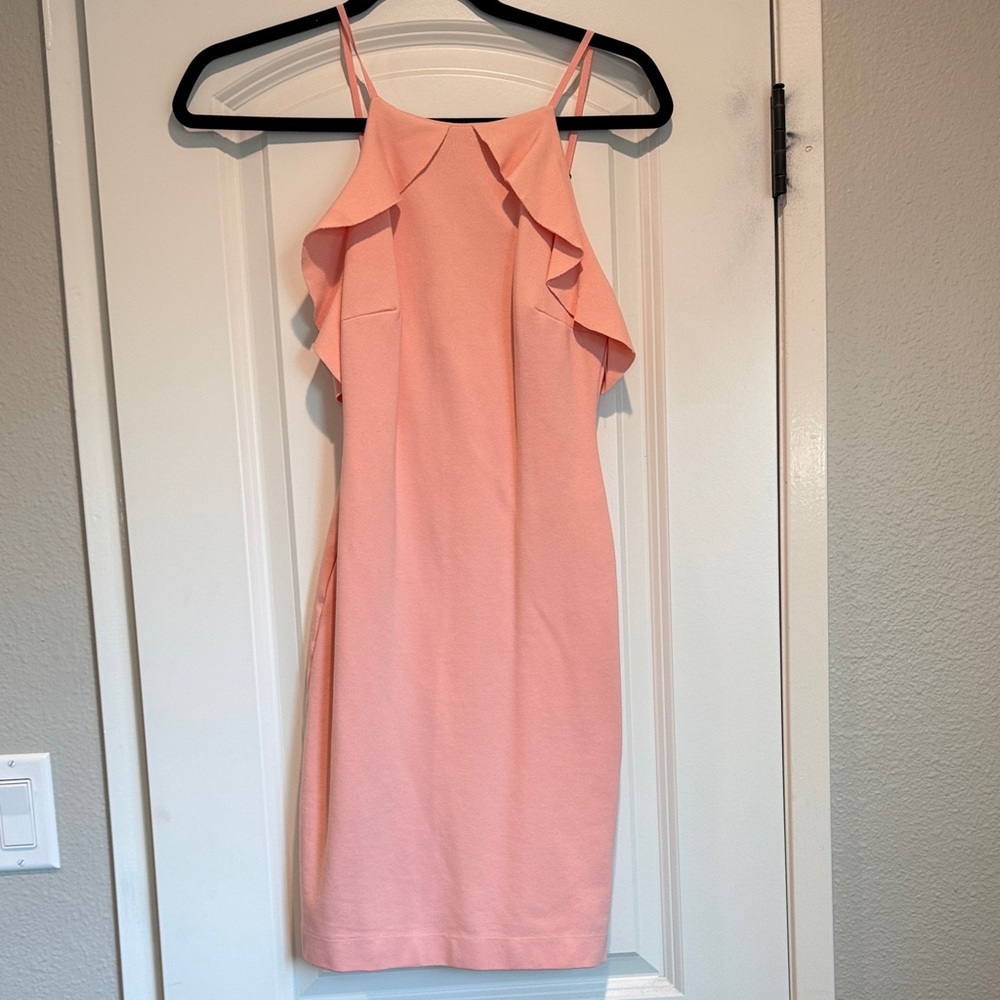 Zara Peach Ruffle Mini Dress